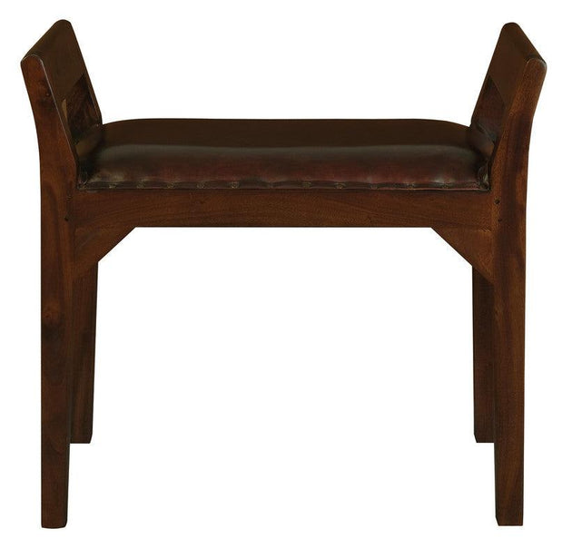 Wilson Genuine Leather Single Seater Stool/Bench (Mahogany) Products On Sale Australia | Furniture > Living Room Category