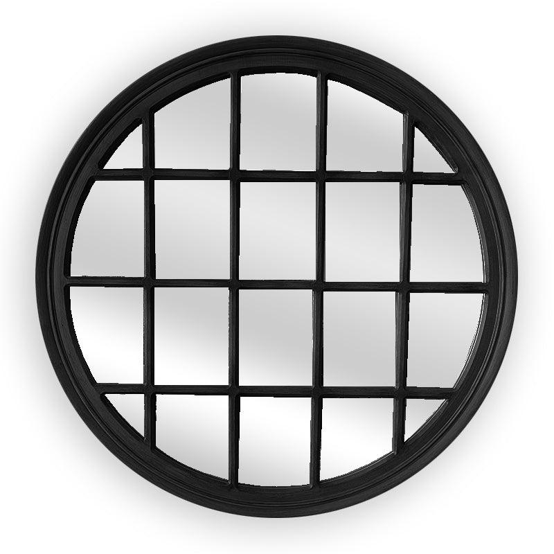 Buy Window Style Mirror - Black Circle 100cm discounted | Products On Sale Australia