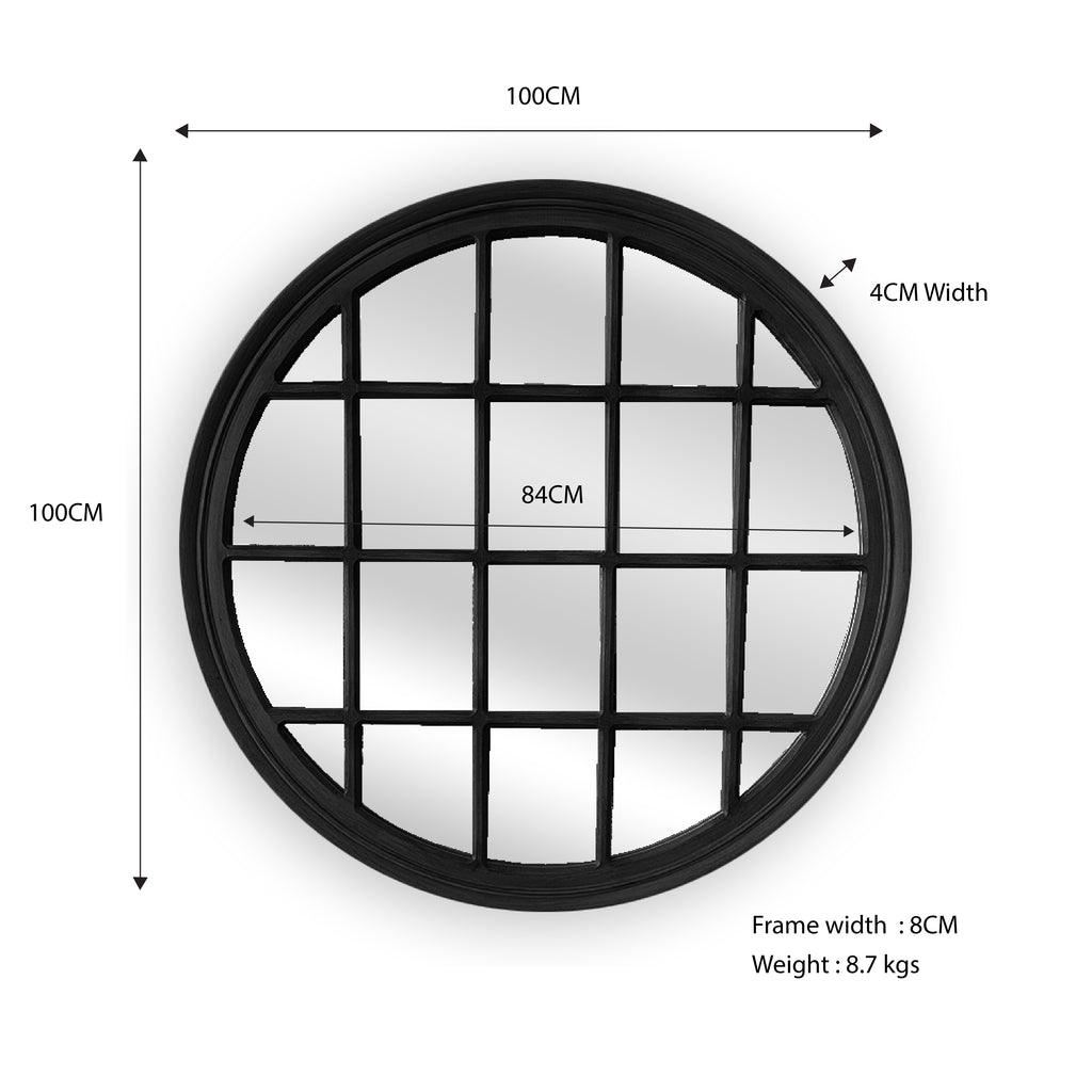 Buy Window Style Mirror - Black Circle 100cm discounted | Products On Sale Australia