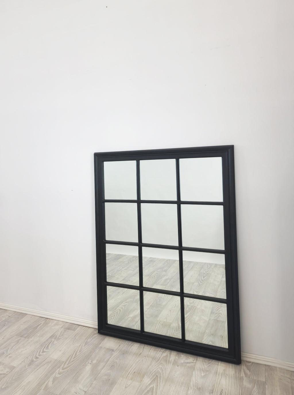 Buy Window Style Mirror - Black Rectangle 95cm x 130cm discounted | Products On Sale Australia