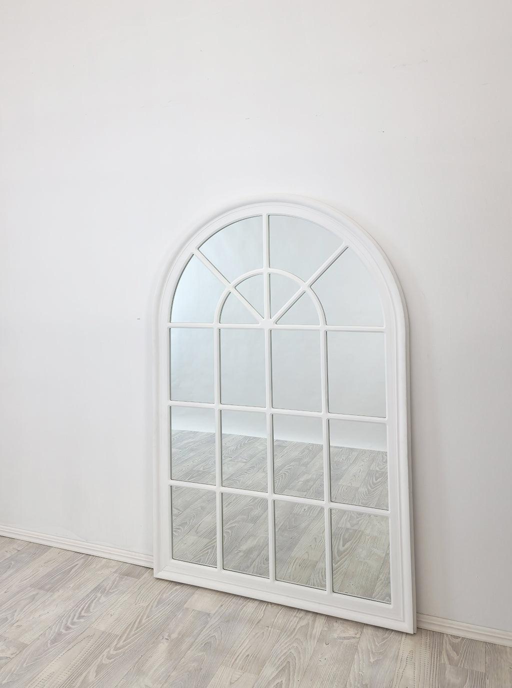 Buy Window Style Mirror - White Arch 100 CM x 150 CM discounted | Products On Sale Australia