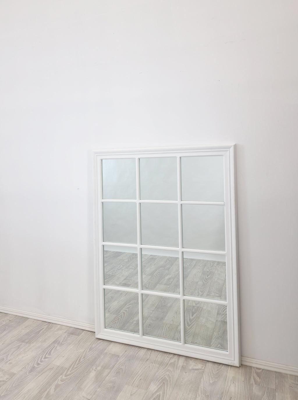 Buy Window Style Mirror - White Rectangle 95cm x 130cm discounted | Products On Sale Australia