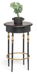 Buy Wooden Round Gold Black Side Table with Finial Legs discounted | Products On Sale Australia