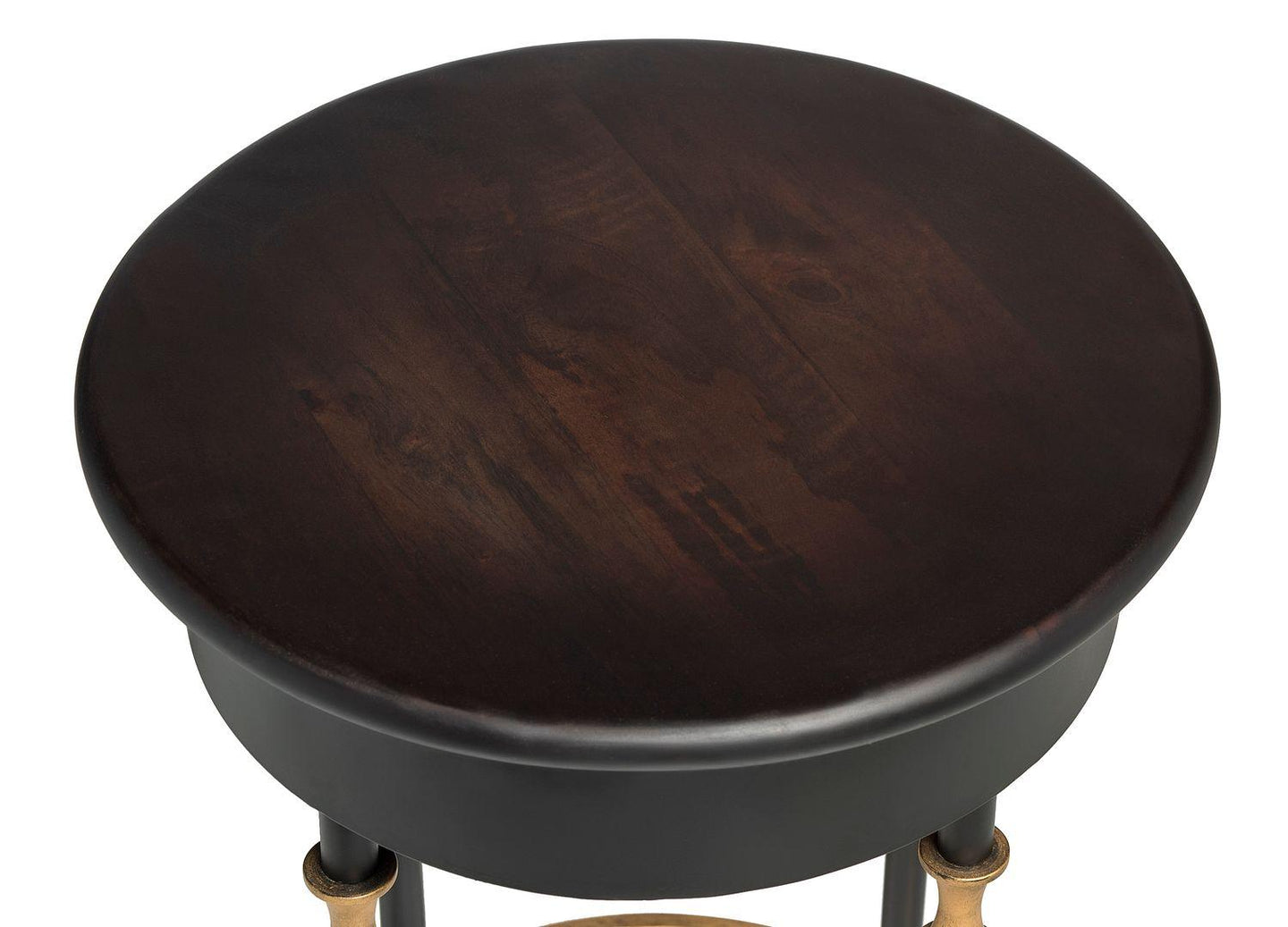 Buy Wooden Round Gold Black Side Table with Finial Legs discounted | Products On Sale Australia