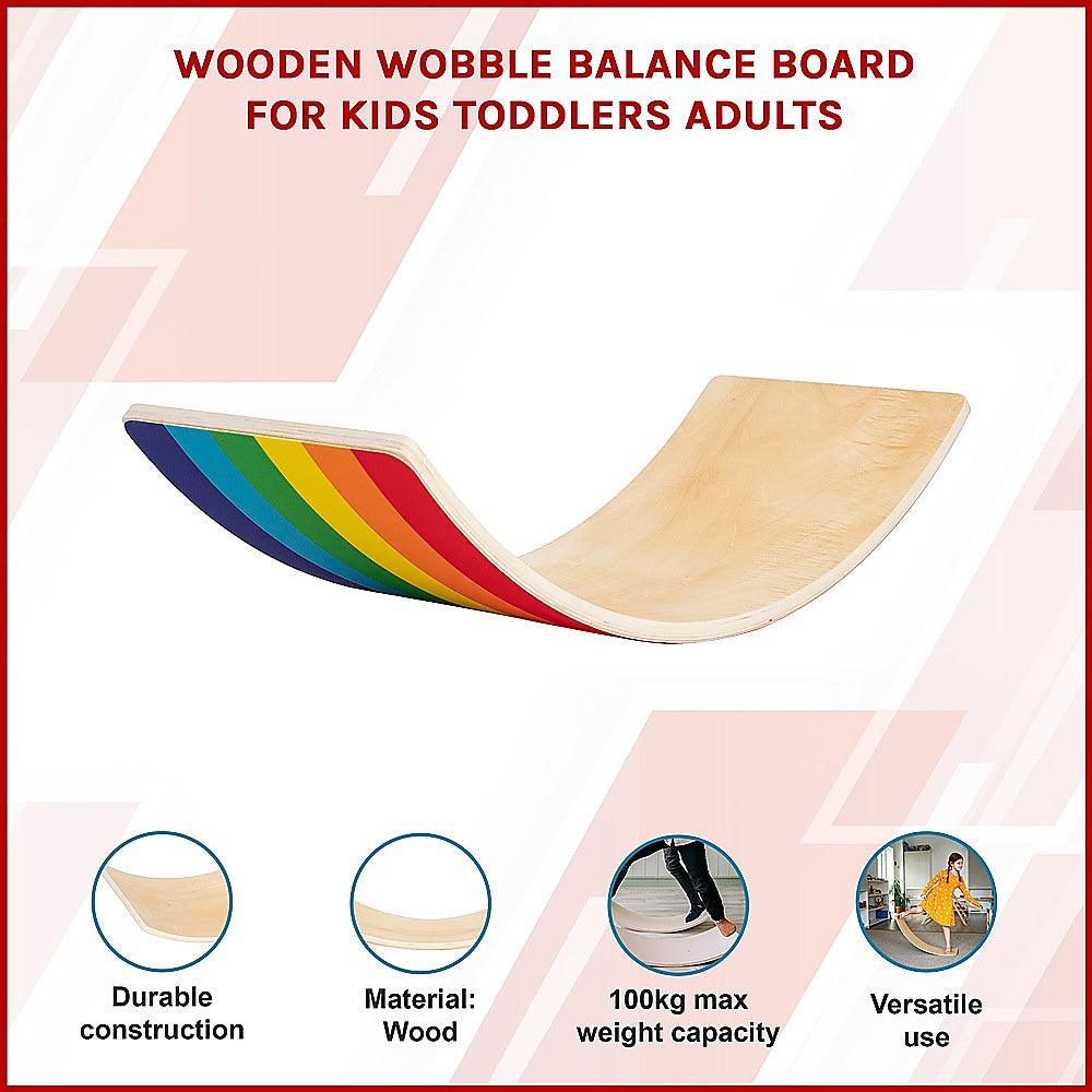 Buy Wooden Wobble Balance Board for Kids Toddlers Adults discounted | Products On Sale Australia