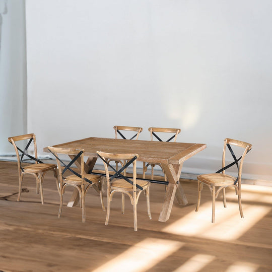 Buy Woodland 190cm Dining Table Timber Wood Natural discounted | Products On Sale Australia