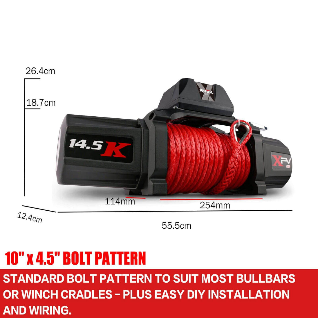 Buy X-BULL 12V Electric Winch 14500LBS synthetic rope with 2 Pairs Recovery Tracks Gen2.0 Black discounted | Products On Sale Australia