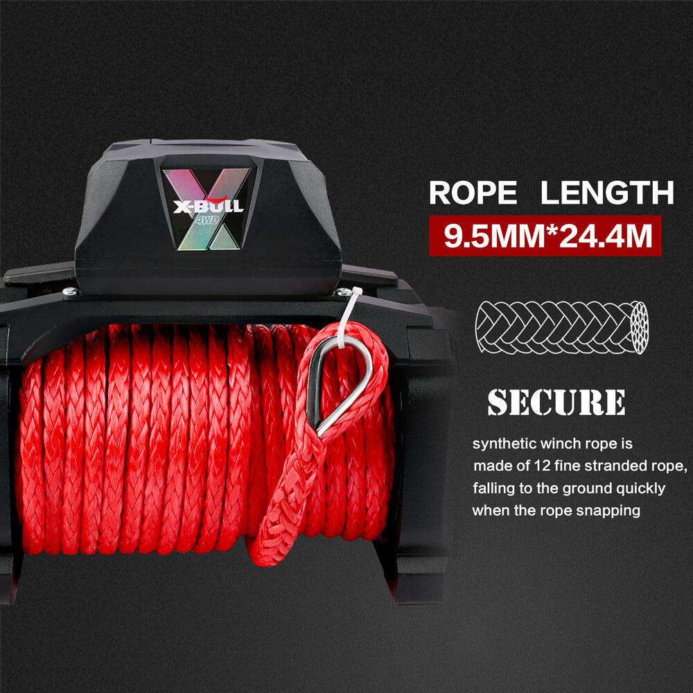 Buy X-BULL 12V Electric Winch 14500LBS synthetic rope with 4PCS Recovery Tracks Gen3.0 Black discounted | Products On Sale Australia