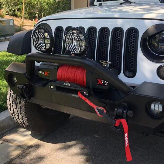 Buy X-BULL 12V Electric Winch 14500LBS synthetic rope with winch mounting plate discounted | Products On Sale Australia