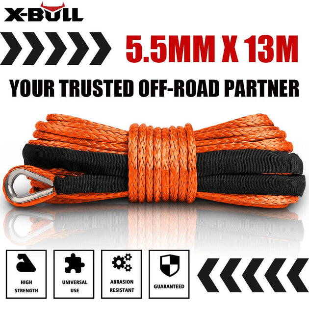 Buy X-BULL 12V Electric Winch 4500LB Winch Boat Trailer Steel Cable With 5.5MX13M Synthetic Rope Orange discounted | Products On Sale Australia