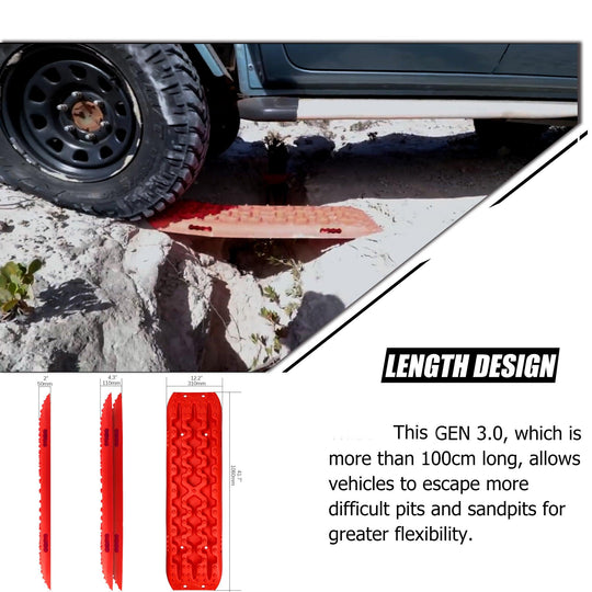 Buy X-BULL 2 Pairs Recovery tracks Sand Mud Snow 4WD / 4x4 ATV Offroad Stronger Gen 3.0 - Red discounted | Products On Sale Australia