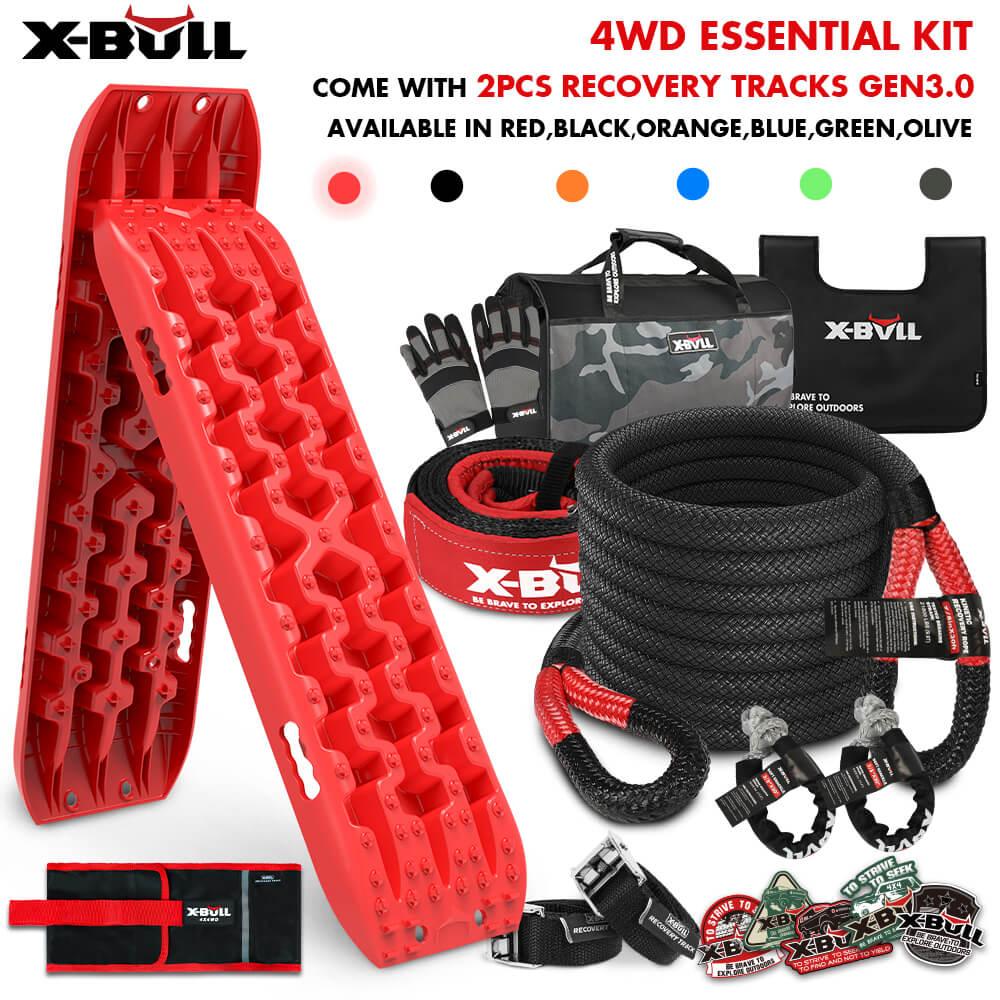 Buy X-BULL 4X4 Recovery Kit Kinetic Recovery Rope Snatch Strap / 2PCS Recovery Tracks 4WD Gen3.0 Red discounted | Products On Sale Australia