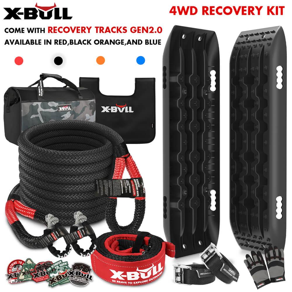 Buy X-BULL 4X4 Recovery Kit Kinetic Recovery Rope Snatch Strap With 2PCS Recovery Tracks 4WD Gen2.0 Black discounted | Products On Sale Australia