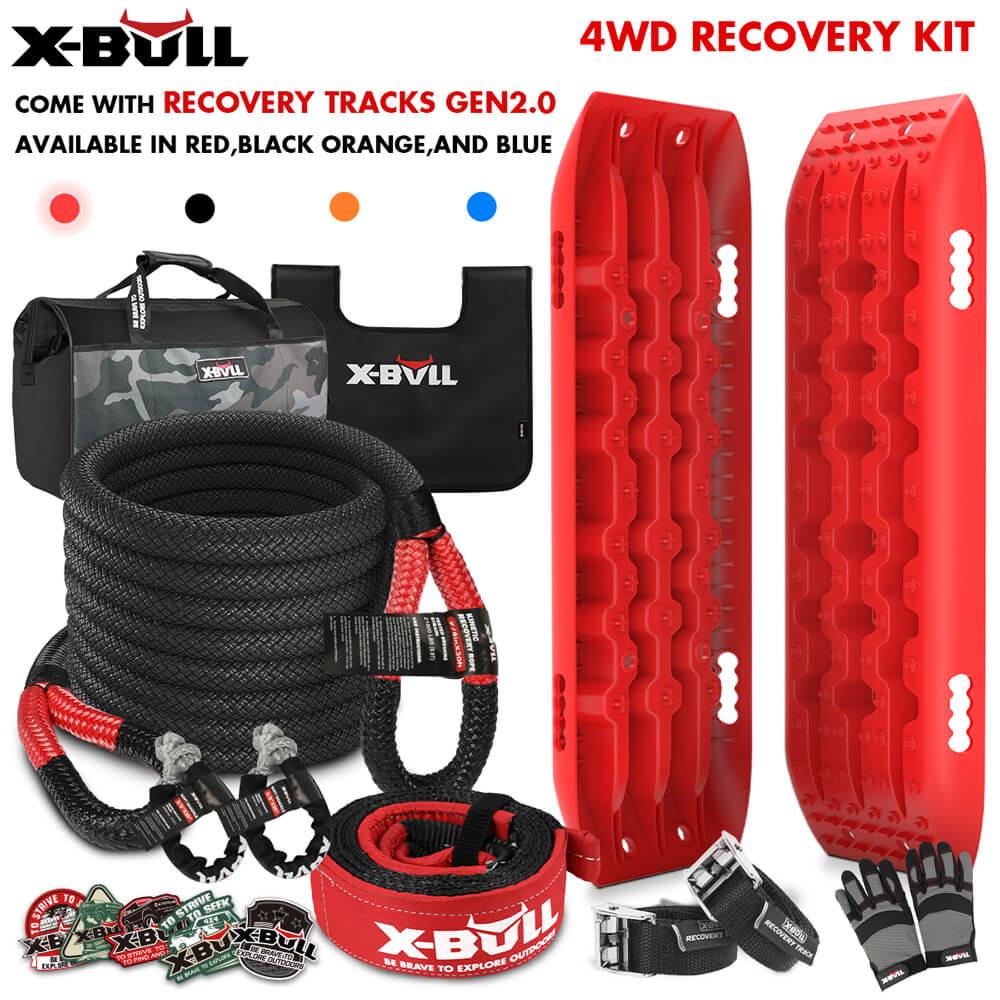 Buy X-BULL 4X4 Recovery Kit Kinetic Recovery Rope Snatch Strap With 2PCS Recovery Tracks 4WD Gen2.0 Red discounted | Products On Sale Australia