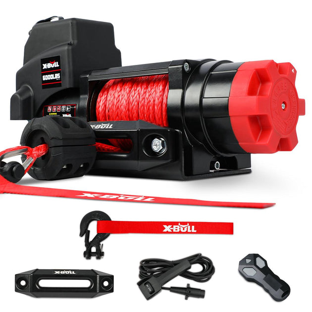 X-BULL Electric Winch 12V 6000LBS Synthetic Rope Wireless remote ATV UTV Boat Trailer 4WD Products On Sale Australia | Auto Accessories > Winches Category