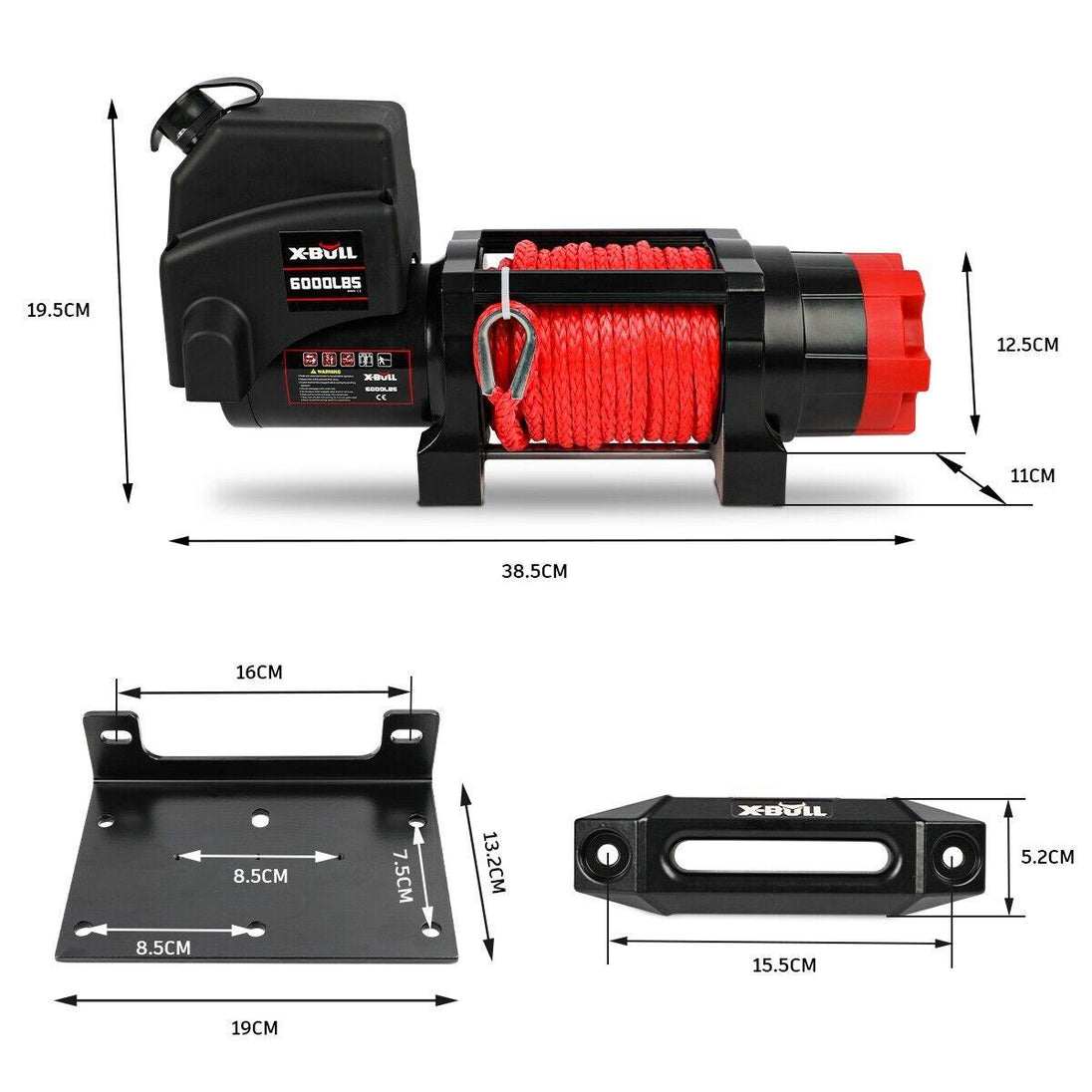 Buy X-BULL Electric Winch 6000LBS 12V BOAT Synthetic Rope Wireless Remote 4WD ATV UTV discounted | Products On Sale Australia