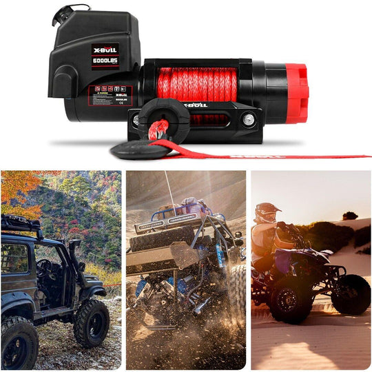 Buy X-BULL Electric Winch 6000LBS 12V BOAT Synthetic Rope Wireless Remote 4WD ATV UTV discounted | Products On Sale Australia