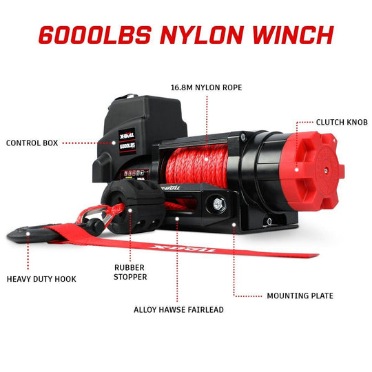 Buy X-BULL Electric Winch 6000LBS 12V BOAT Synthetic Rope Wireless Remote 4WD ATV UTV discounted | Products On Sale Australia