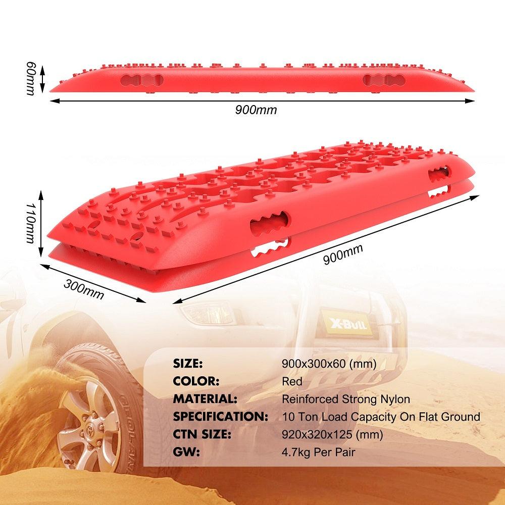 Buy X-BULL Recovery tracks 10T Sand Mud Snow RED Offroad 4WD 4x4 2pc 91cm Gen 2.0 - red discounted | Products On Sale Australia