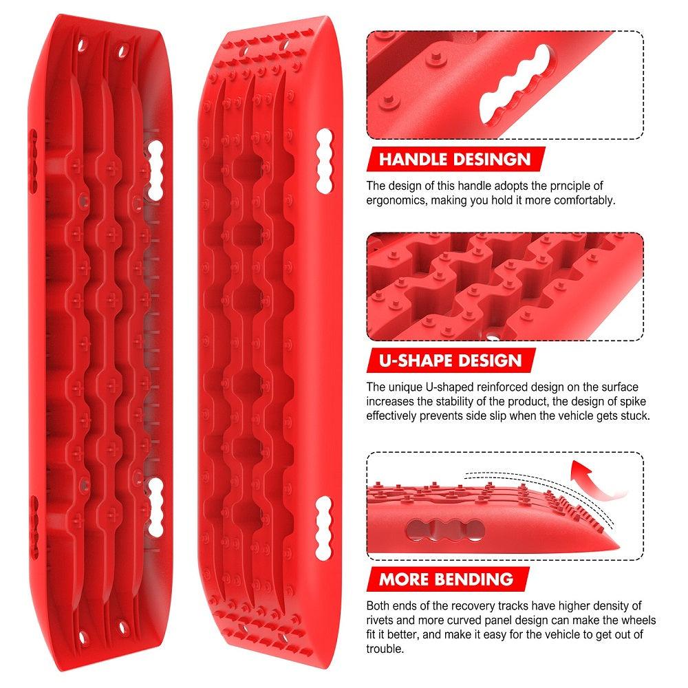 Buy X-BULL Recovery tracks 10T Sand Mud Snow RED Offroad 4WD 4x4 2pc 91cm Gen 2.0 - red discounted | Products On Sale Australia