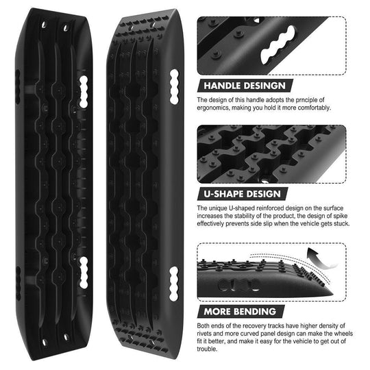 Buy X-BULL Recovery Tracks Gen 2.0 10T Sand Mud Snow 2 Pairs Offroad 4WD 4x4 2PC 91CM Black discounted | Products On Sale Australia