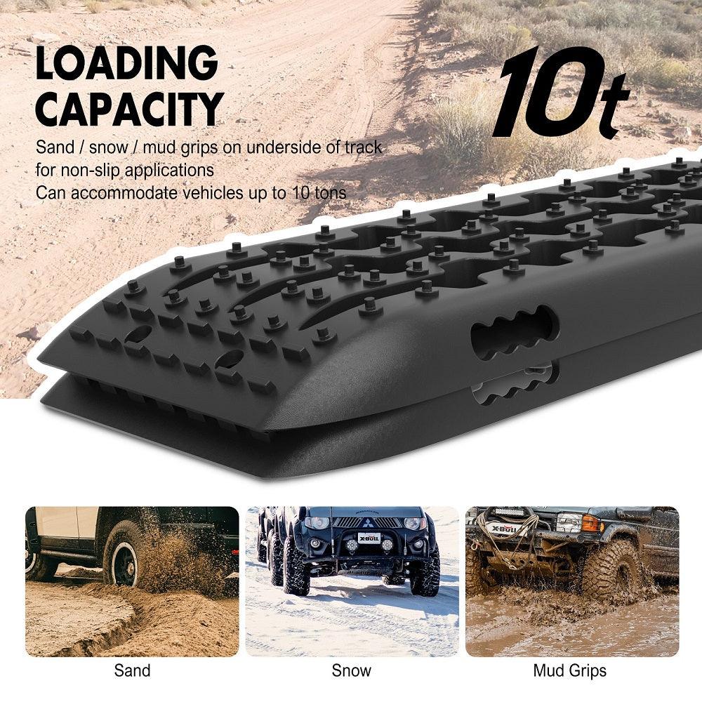 Buy X-BULL Recovery Tracks Gen 2.0 10T Sand Mud Snow 2 Pairs Offroad 4WD 4x4 2PC 91CM Black discounted | Products On Sale Australia