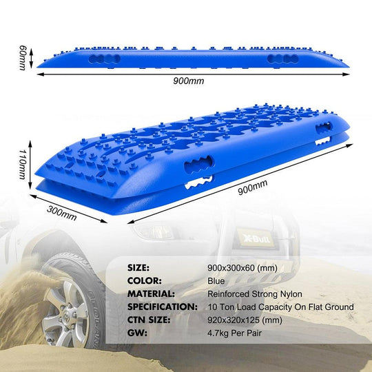 Buy X-BULL Recovery Tracks Gen 2.0 10T Sand Mud Snow 2 Pairs Offroad 4WD 4x4 2PC 91CM Blue discounted | Products On Sale Australia