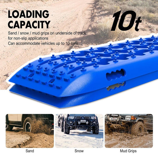 Buy X-BULL Recovery Tracks Gen 2.0 10T Sand Mud Snow 2 Pairs Offroad 4WD 4x4 2PC 91CM Blue discounted | Products On Sale Australia