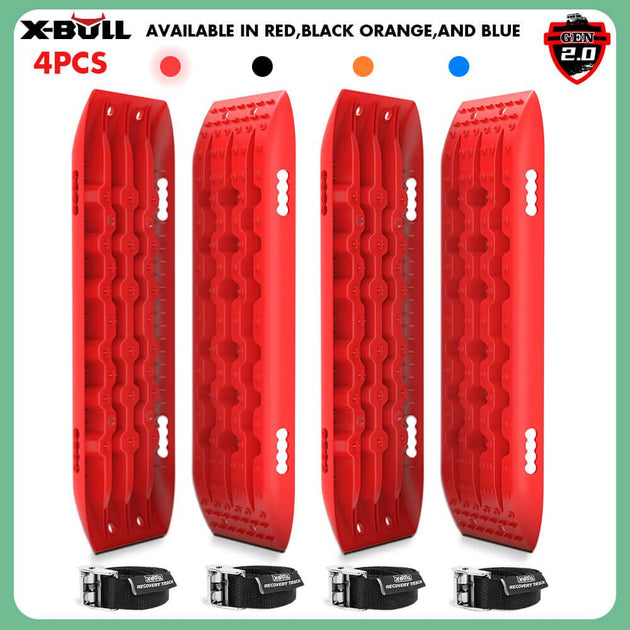 Buy X-BULL Recovery Tracks Gen 2.0 10T Sand Mud Snow 2 Pairs Offroad 4WD 4x4 2PC 91CM Red discounted | Products On Sale Australia