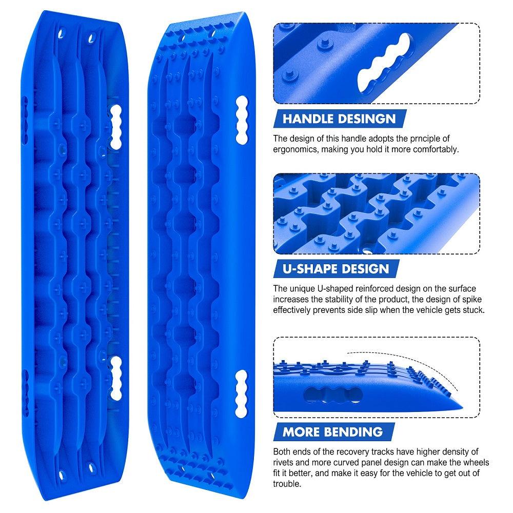 Buy X-BULL Recovery tracks Sand tracks 2 pairs Sand / Snow / Mud 10T 4WD Gen 2.0 - blue discounted | Products On Sale Australia