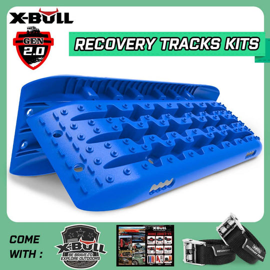 Buy X-BULL Recovery tracks Sand tracks 2pcs Sand / Snow / Mud 10T 4WD Gen 2.0 - blue discounted | Products On Sale Australia