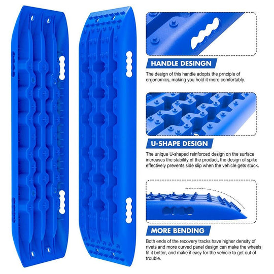 Buy X-BULL Recovery tracks Sand tracks 2pcs Sand / Snow / Mud 10T 4WD Gen 2.0 - blue discounted | Products On Sale Australia