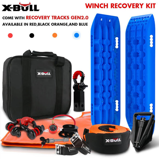 Buy X-BULL Winch Recovery Kit Snatch Strap Off Road 4WD with Mini Recovery Tracks Boards discounted | Products On Sale Australia