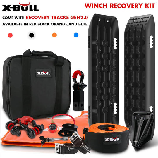 Buy X-BULL Winch Recovery Kit Snatch Strap Off Road 4WD with Mini Recovery Tracks Boards discounted | Products On Sale Australia