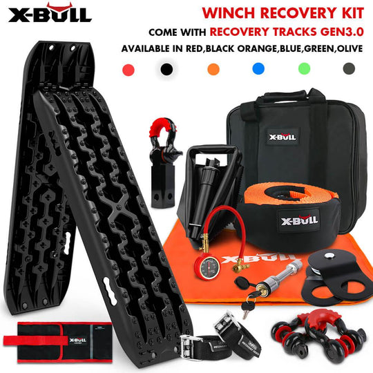 Buy X-BULL Winch Recovery Kit with Mini Recovery TracksBoards Snatch Strap Off Road 4WD discounted | Products On Sale Australia