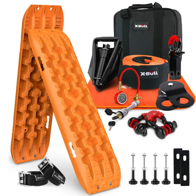 Buy X-BULL Winch Recovery Kit with Recovery Tracks Boards Gen 3.0 Mounting Pins Snatch Strap Off Road 4WD discounted | Products On Sale Australia