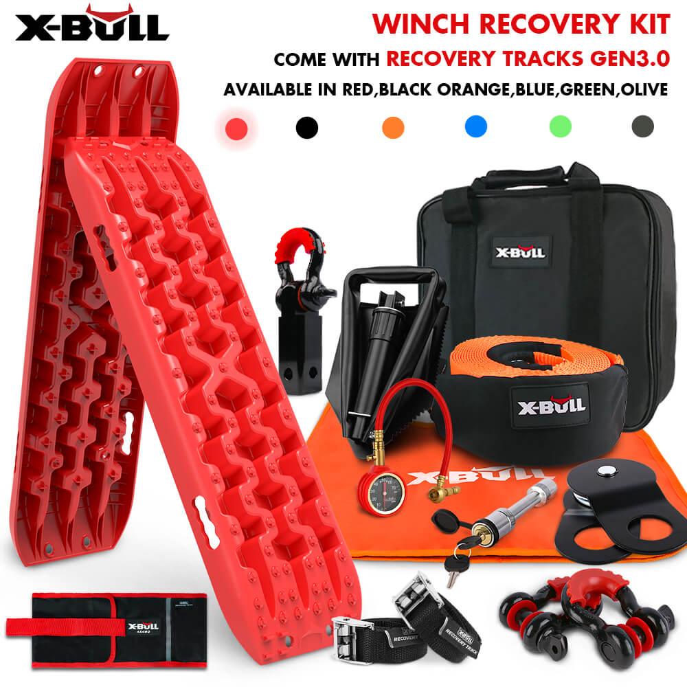 Buy X-BULL Winch Recovery Kit with Recovery Tracks Boards Gen 3.0 Snatch Strap Off Road 4WD Red discounted | Products On Sale Australia