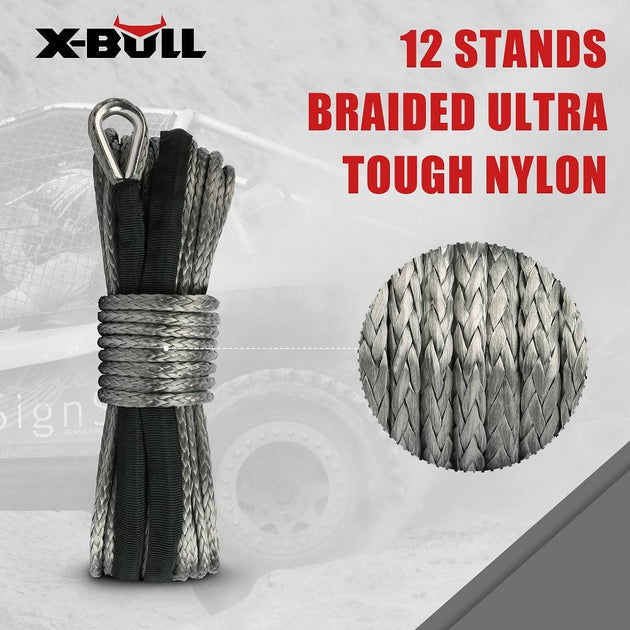 Buy X-BULL Winch Rope 5.5mm x 13m Dyneema Synthetic Rope Tow Recovery Offroad 4wd4x4 discounted | Products On Sale Australia