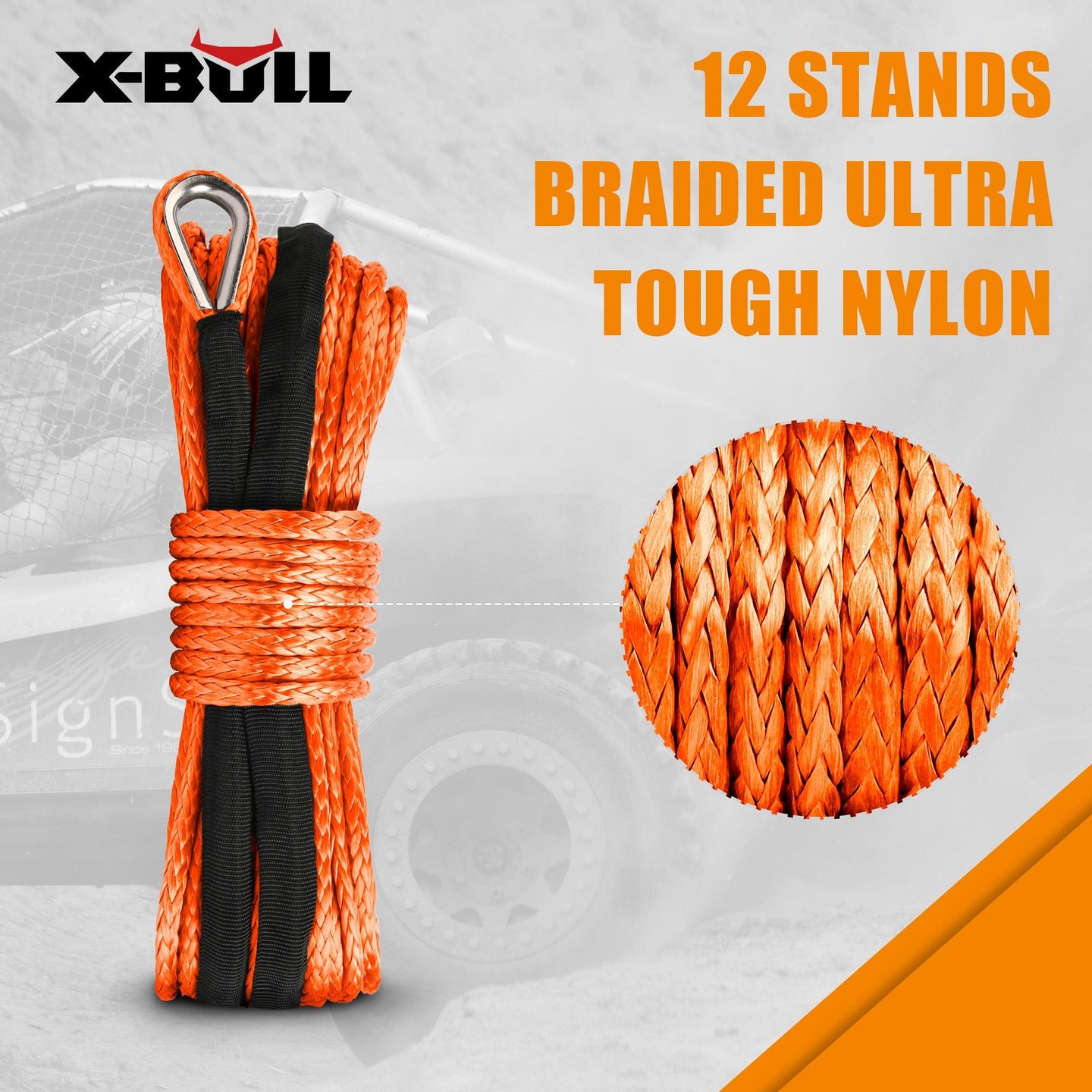 Buy X-BULL Winch Rope Dyneema Synthetic Rope 5.5mm x 13m Tow Recovery Offroad 4wd discounted | Products On Sale Australia