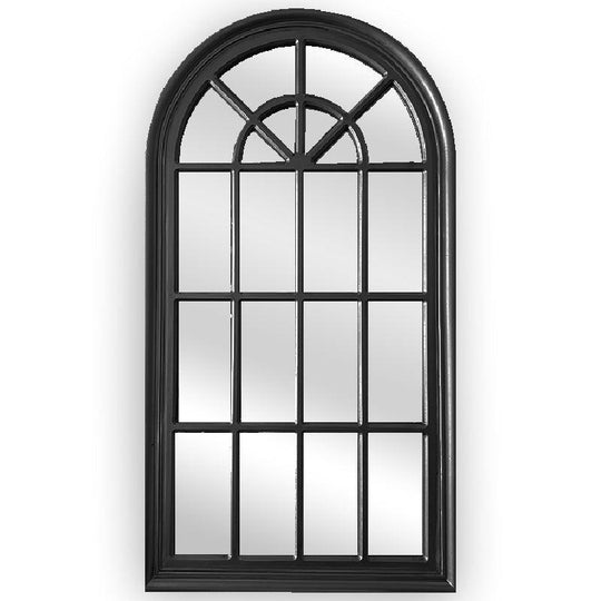 Buy X-Large Window Style Mirror - Black Arch 100 CM x 180 CM discounted | Products On Sale Australia