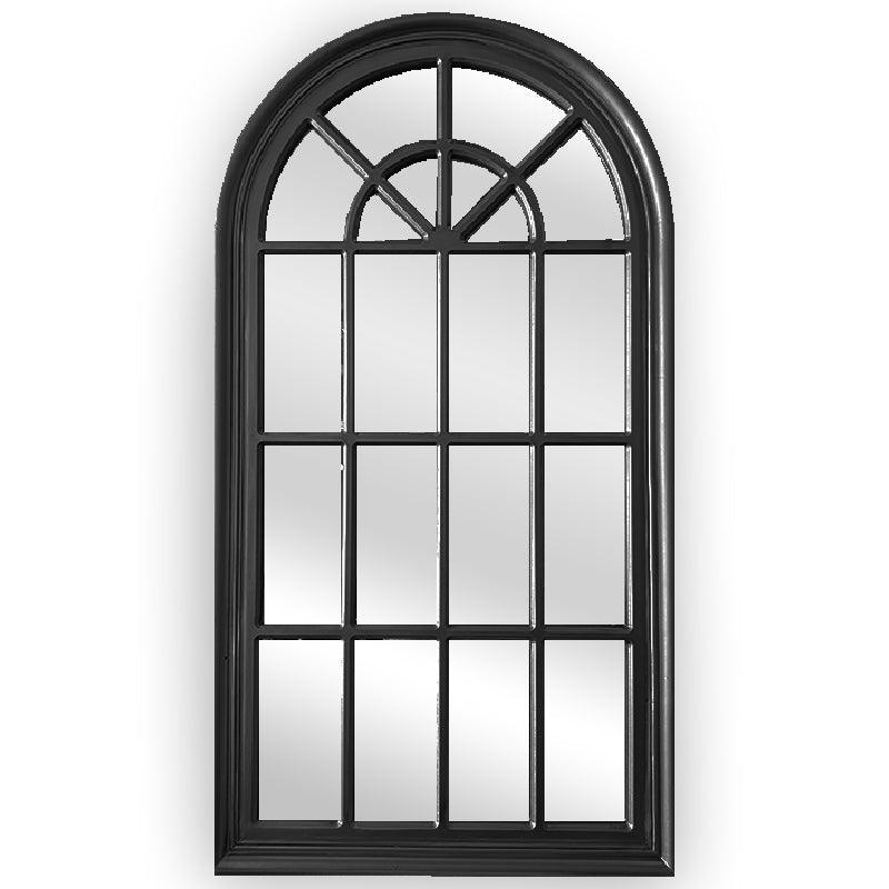 Buy X-Large Window Style Mirror - Black Arch 100 CM x 180 CM discounted | Products On Sale Australia