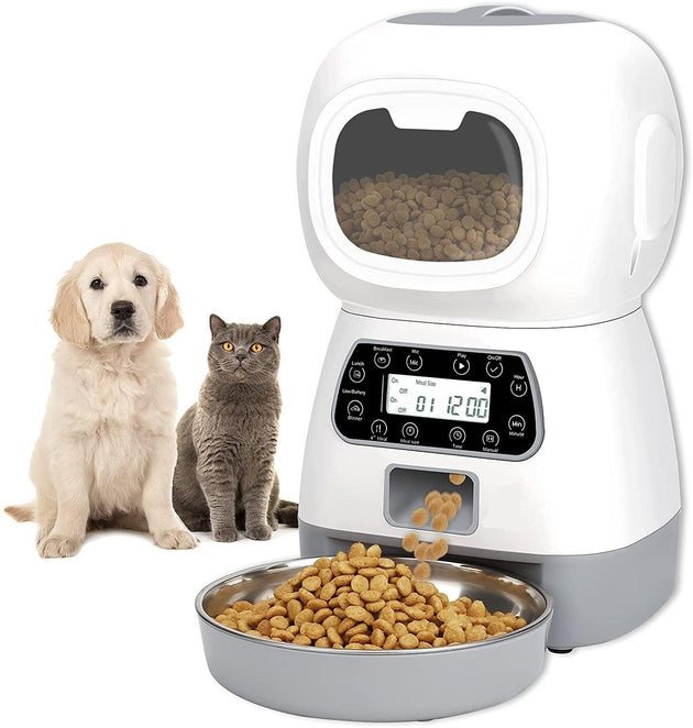 Buy YES4PETS 3.5L Visible Automatic Digital Pet Dog Cat Feeder Food Bowl Dispenser discounted | Products On Sale Australia