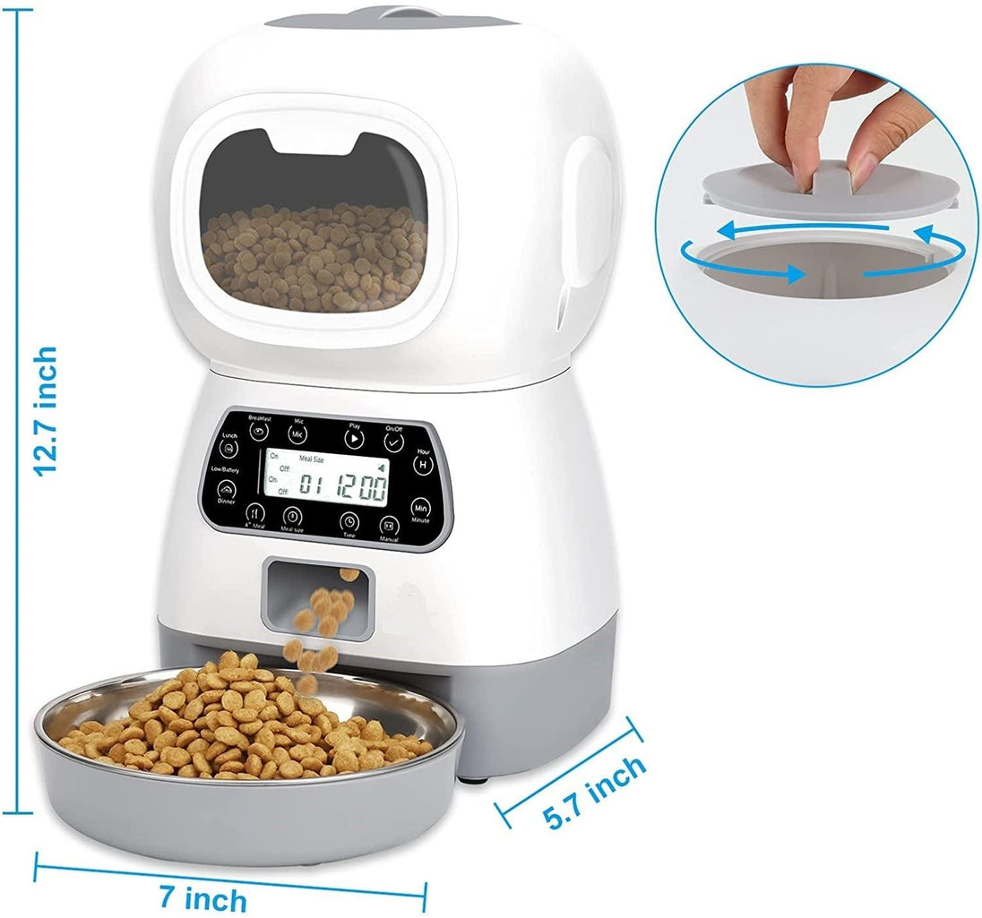 Buy YES4PETS 3.5L Visible Automatic Digital Pet Dog Cat Feeder Food Bowl Dispenser discounted | Products On Sale Australia