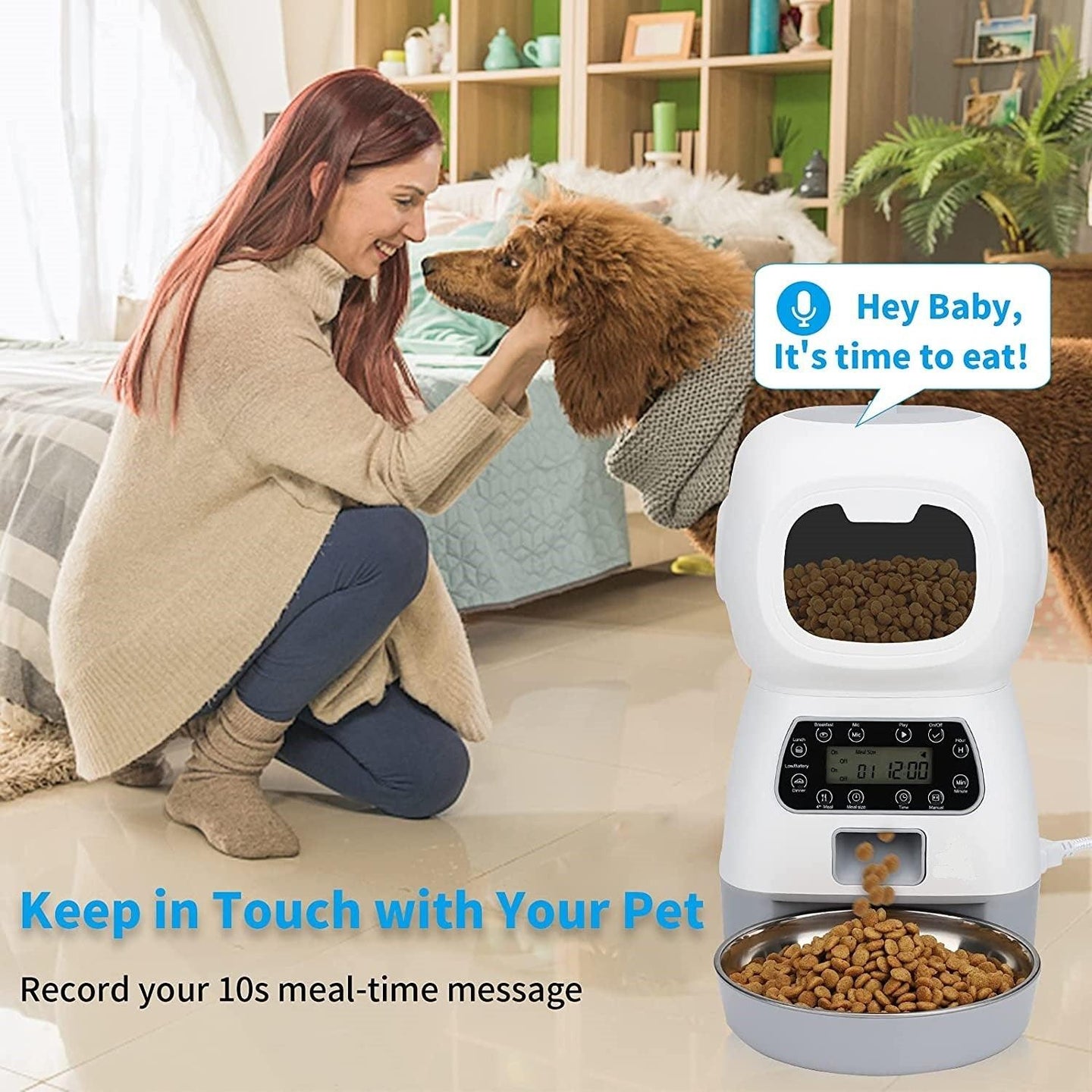 Buy YES4PETS 3.5L Visible Automatic Digital Pet Dog Cat Feeder Food Bowl Dispenser discounted | Products On Sale Australia