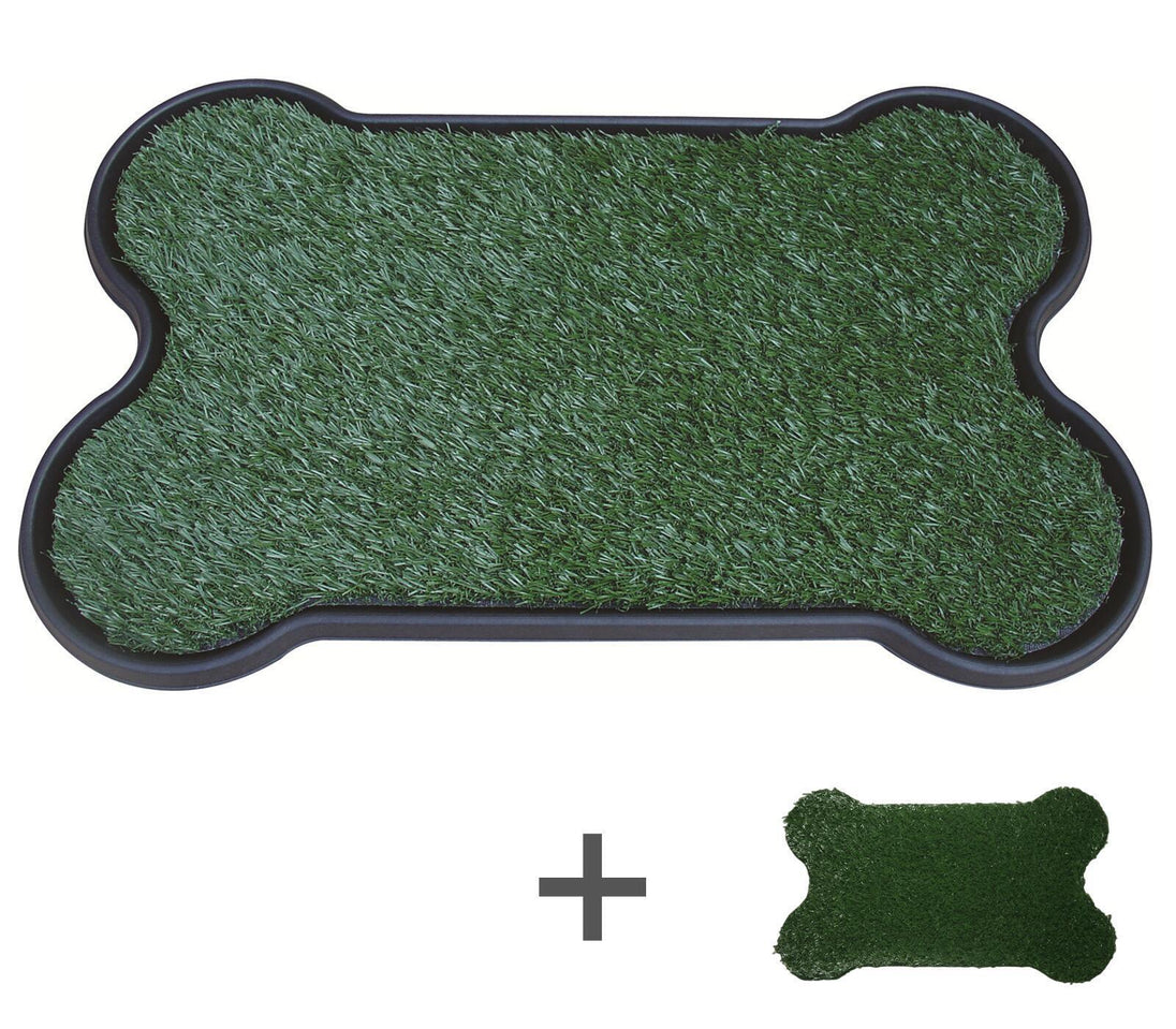 Buy YES4PETS Dog Puppy Toilet Grass Potty Training Mat Loo Pad Bone Shape Indoor with 2 grass discounted | Products On Sale Australia