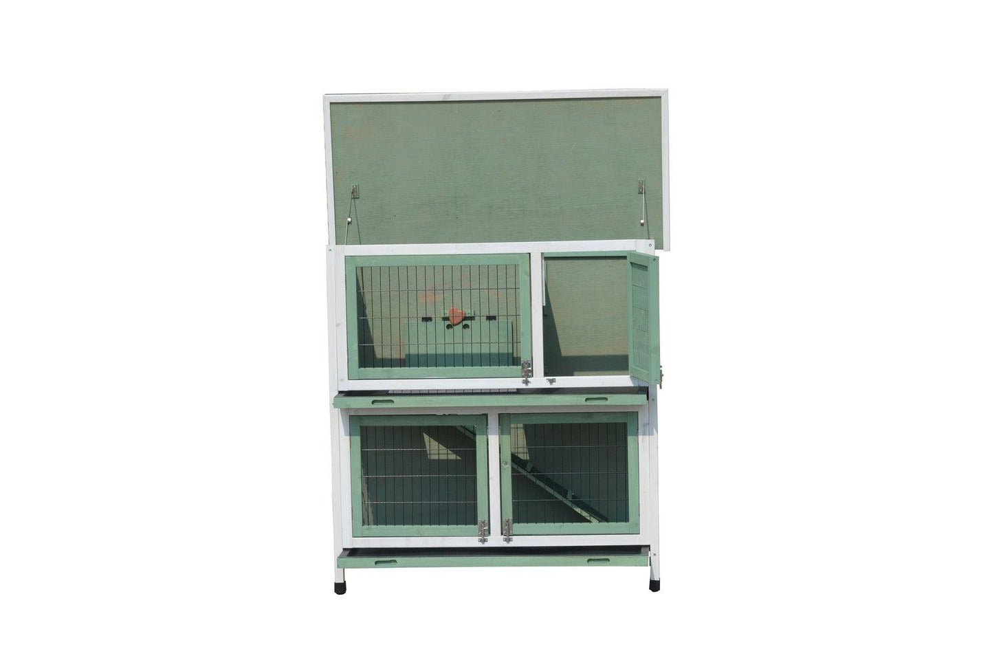 Buy YES4PETS Green Large Double Storey Rabbit Hutch Guinea Pig Ferret Cage discounted | Products On Sale Australia