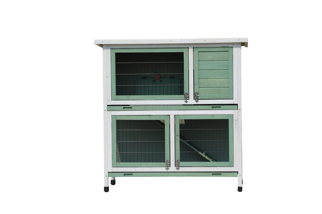 Buy YES4PETS Green Large Double Storey Rabbit Hutch Guinea Pig Ferret Cage discounted | Products On Sale Australia