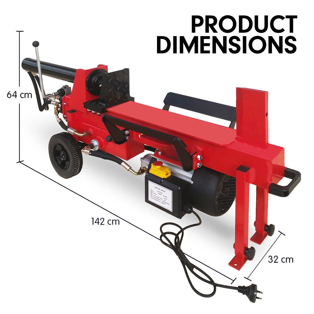 Buy Yukon 12 Ton Electric Hydraulic Log Splitter Wood Timber Firewood Block Cutter discounted | Products On Sale Australia