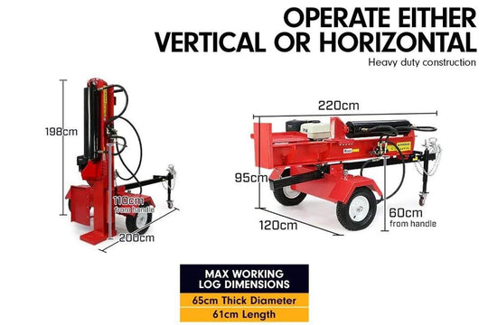 Buy Yukon 60 Ton Diesel Electric Start Engine Hydraulic Log Splitter Wood Firewood discounted | Products On Sale Australia