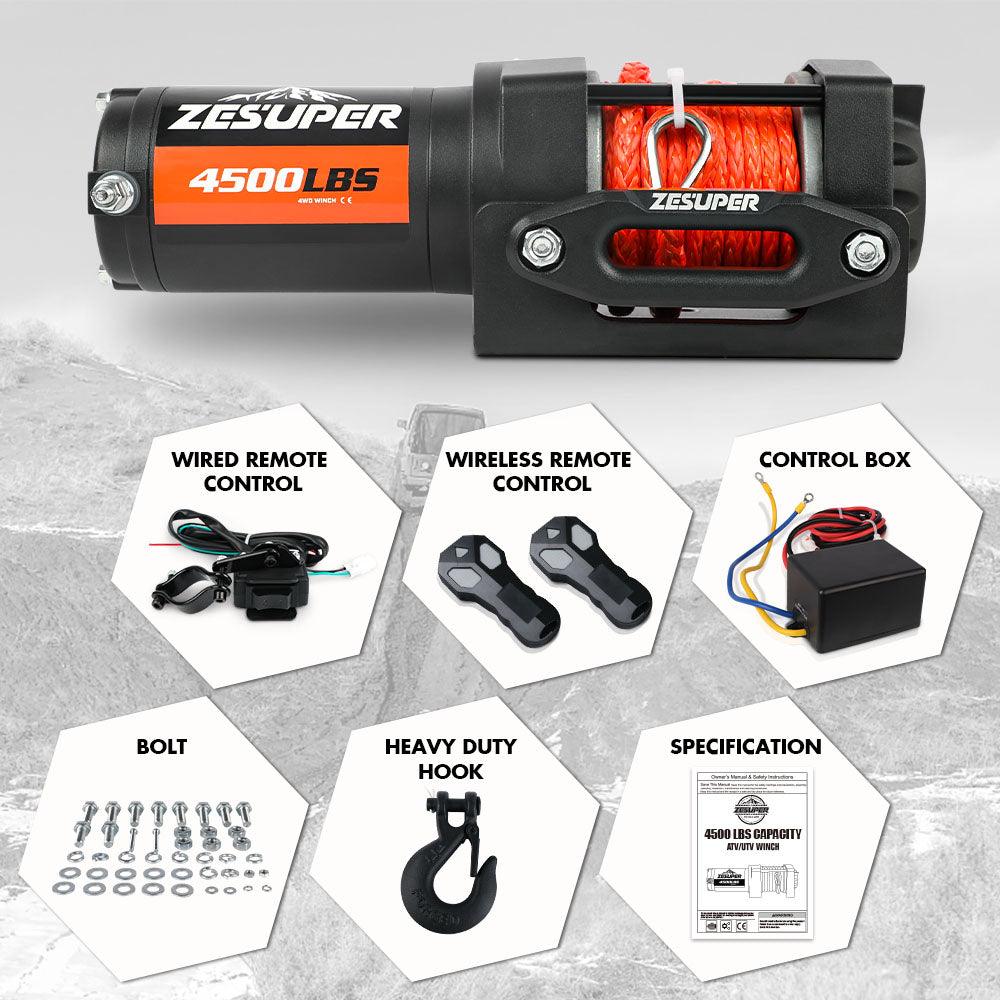 Buy ZESUPER 4500LB Electric Winch 12V Wireless Portable ATV UTV Boat Trailer discounted | Products On Sale Australia